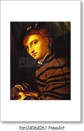 Free art print of Portrait of a Young Man with a Book by Lorenzo Lotto