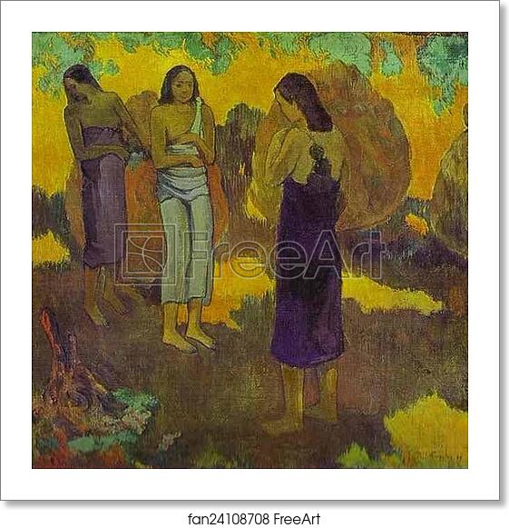 Free art print of Three Tahitian Women Against a Yellow Background by Paul Gauguin Free art print of Three Tahitian Women Against a Yellow Background by Paul Gauguin