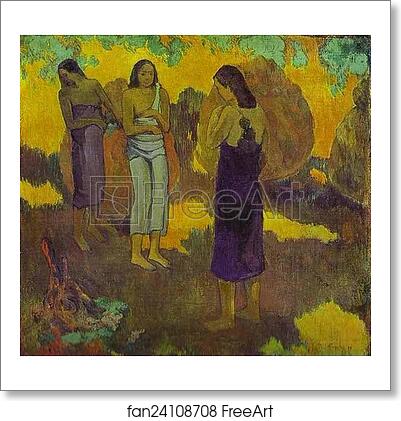 Free art print of Three Tahitian Women Against a Yellow Background by Paul Gauguin Free art print of Three Tahitian Women Against a Yellow Background by Paul Gauguin