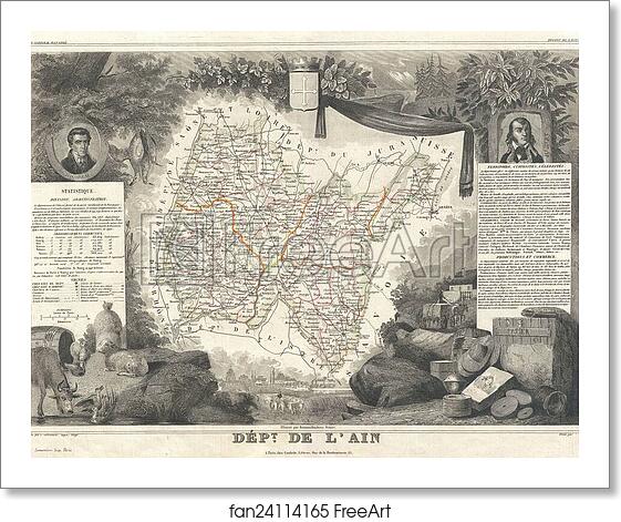 Free art print of Dept. de L'Ain. by Victor Jules Levasseur Free art print of Dept. de L'Ain. by Victor Jules Levasseur