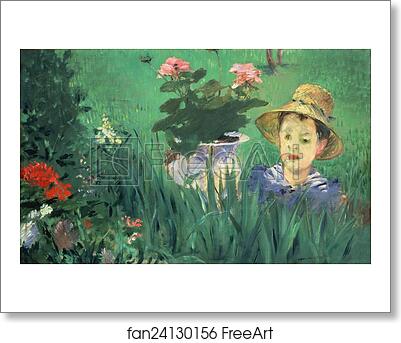 Free art print of Boy in Flowers (Jacques Hoschedé) by Édouard Manet Free art print of Boy in Flowers (Jacques Hoschedé) by Édouard Manet