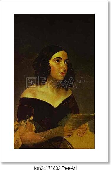 Free art print of Portrait of Singer A. Ya. Petrova by Karl Brulloff