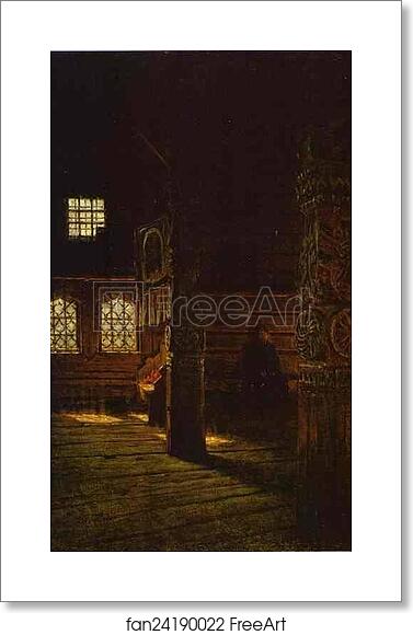 Free art print of Interior of the Wooden Church of St. Peter and St. Paul in Puchug by Vasily Vereshchagin Free art print of Interior of the Wooden Church of St. Peter and St. Paul in Puchug by Vasily Vereshchagin