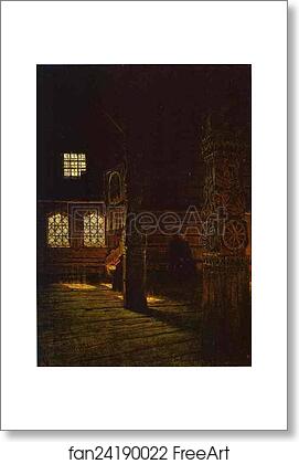 Free art print of Interior of the Wooden Church of St. Peter and St. Paul in Puchug by Vasily Vereshchagin