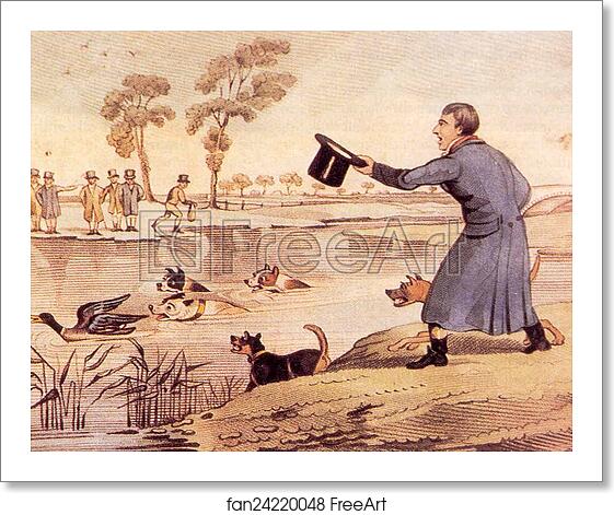 Free art print of Duck Baiting by Henry Thomas Alken Free art print of Duck Baiting by Henry Thomas Alken