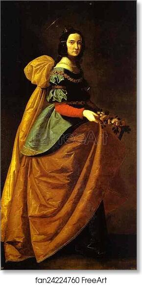 Free art print of St. Elizabeth of Portugal by Francisco De Zurbarán