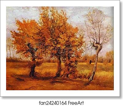 Free art print of Autumn Landscape with Four Trees by Vincent Van Gogh Free art print of Autumn Landscape with Four Trees by Vincent Van Gogh