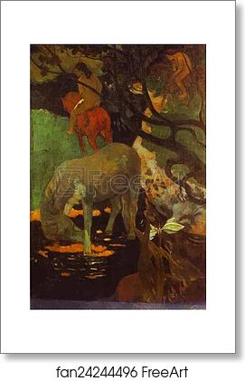 Free art print of The White Horse by Paul Gauguin