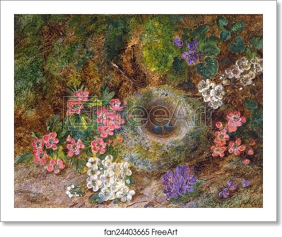 Free art print of Still Life of Blossoms and Bird's Nest by George Clare Free art print of Still Life of Blossoms and Bird's Nest by George Clare