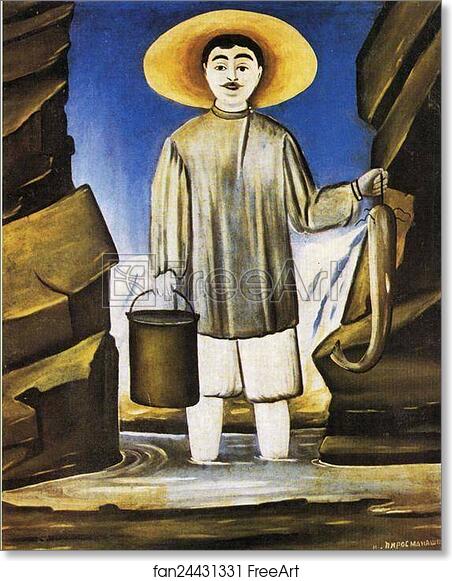 Free art print of Fisherman among Rocks by Niko Pirosmani