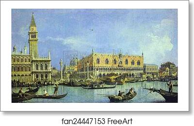 Free art print of The Molo, Seen from the Basin of San Marco by Giovanni Antonio Canale, Called Canaletto