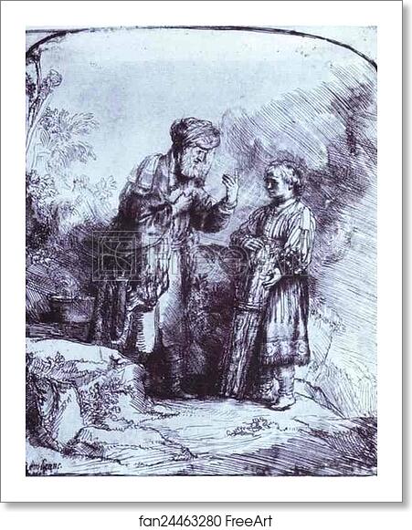Free art print of Abraham and Isaac by Rembrandt Harmenszoon Van Rijn