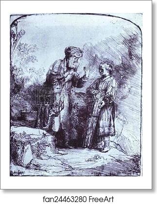 Free art print of Abraham and Isaac by Rembrandt Harmenszoon Van Rijn