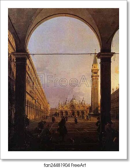 Free art print of Piazza San Marco: Looking East from the North-West Corner by Giovanni Antonio Canale, Called Canaletto
