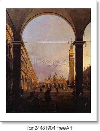 Free art print of Piazza San Marco: Looking East from the North-West Corner by Giovanni Antonio Canale, Called Canaletto