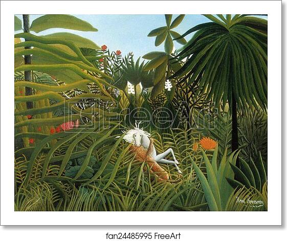 Free art print of Horse Attacked by a Jaguar by Henri Rousseau Free art print of Horse Attacked by a Jaguar by Henri Rousseau