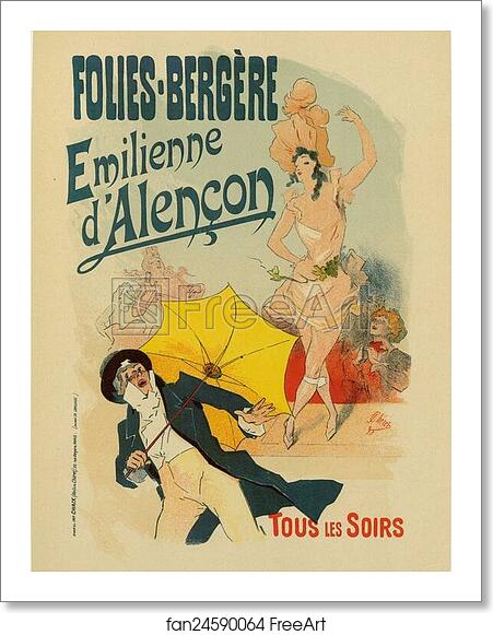 Free art print of Les Folies-Bergère, "Émilienne d'Alençon". by Jules Chéret Free art print of Les Folies-Bergère, "Émilienne d'Alençon". by Jules Chéret
