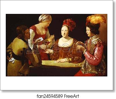 Free art print of The Card-Sharp with the Ace of Clubs by Georges De La Tour