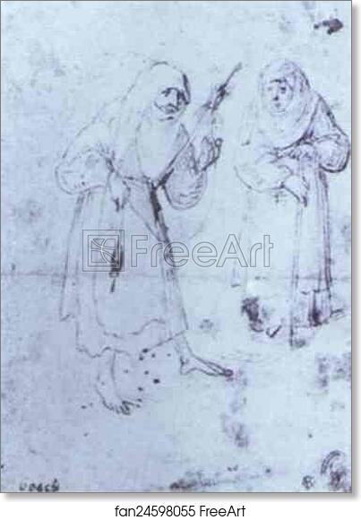 Free art print of Two Witches by Hieronymus Bosch