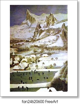 Free art print of The Hunters in the Snow (January). Detail by Pieter Bruegel The Elder