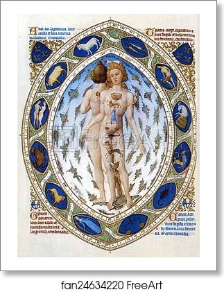 Free art print of Les trÄ�s riches heures du Duc de Berry. Anatomical Zodiac Man by Limbourg Brothers