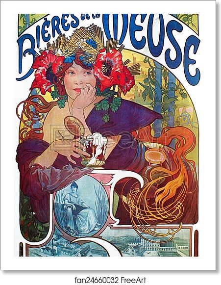 Free art print of Bieres De La Meuse by Alphonse Mucha Free art print of Bieres De La Meuse by Alphonse Mucha