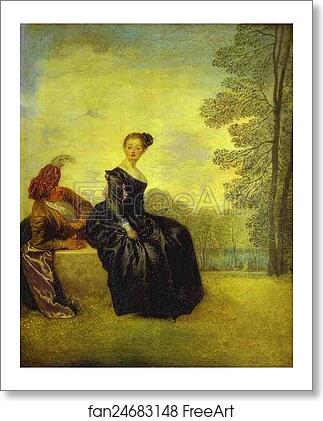 Free art print of A Capricious Woman by Jean-Antoine Watteau