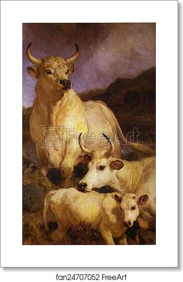 Free art print of Wild Cattle of Chillingham by Sir Edwin Landseer Free art print of Wild Cattle of Chillingham by Sir Edwin Landseer