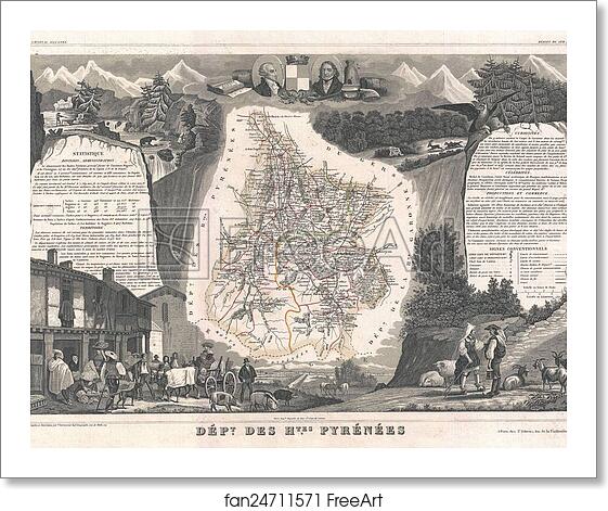 Free art print of Dept. des Hautes Pyrenees. by Victor Jules Levasseur Free art print of Dept. des Hautes Pyrenees. by Victor Jules Levasseur