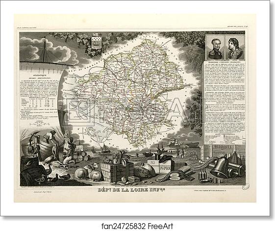 Free art print of Dépt. de la Loire Inférieure (région de l'ouest) by Victor Jules Levasseur Free art print of Dépt. de la Loire Inférieure (région de l'ouest) by Victor Jules Levasseur