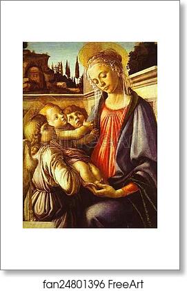 Free art print of Madonna and Child and Two Angels by Alessandro Botticelli