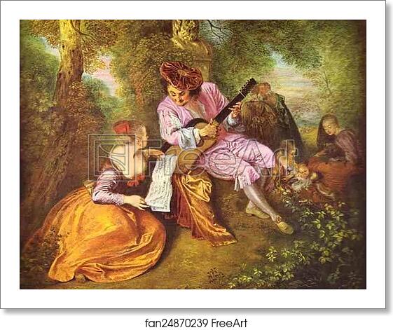 Free art print of La Gamme d'Amour by Jean-Antoine Watteau Free art print of La Gamme d'Amour by Jean-Antoine Watteau