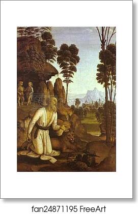 Free art print of St. Jerome in the Wilderness by Pietro Perugino