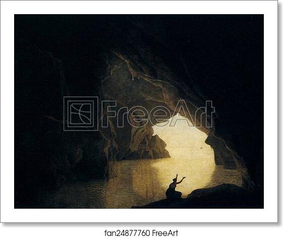 Free art print of A Grotto in the Gulf of Salernum, with the Figure of Julia, Banished from Rome by Joseph Wright Of Derby Free art print of A Grotto in the Gulf of Salernum, with the Figure of Julia, Banished from Rome by Joseph Wright Of Derby