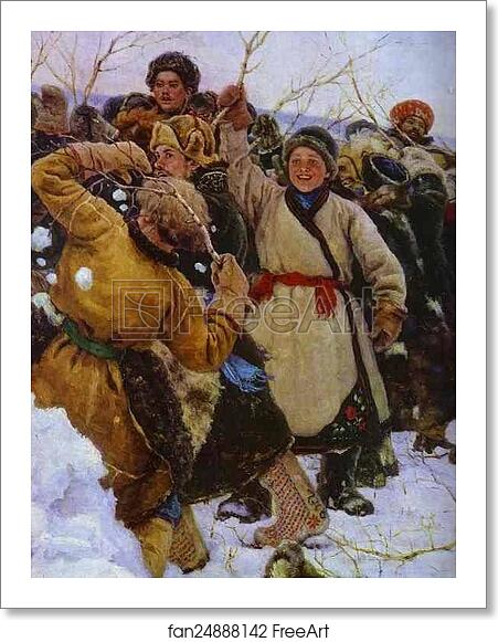 Free art print of The Taking of a Snow Fortress. Detail by Vasily Surikov Free art print of The Taking of a Snow Fortress. Detail by Vasily Surikov