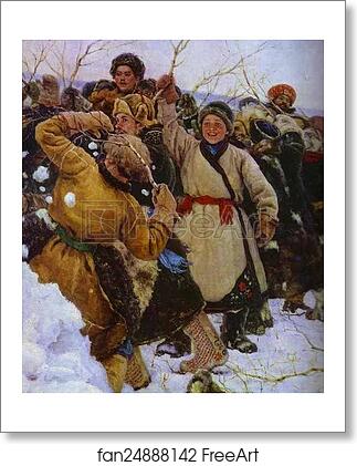 Free art print of The Taking of a Snow Fortress. Detail by Vasily Surikov