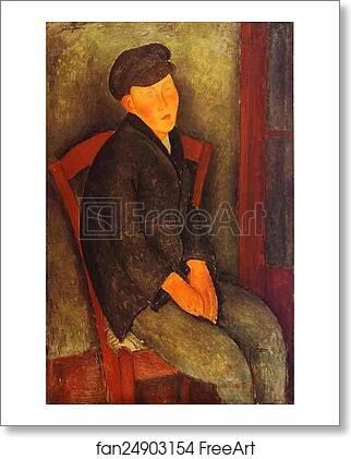 Free art print of Seated Boy with Cap by Amedeo Modigliani