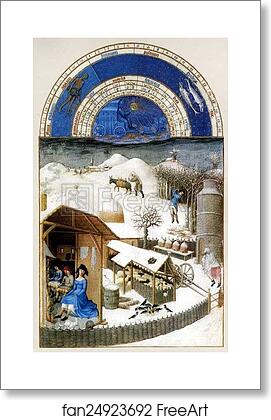 Free art print of Les trÄ�s riches heures du Duc de Berry. February by Limbourg Brothers