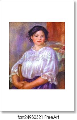 Free art print of Seated Young Girl (Hélène Bellon) by Pierre-Auguste Renoir