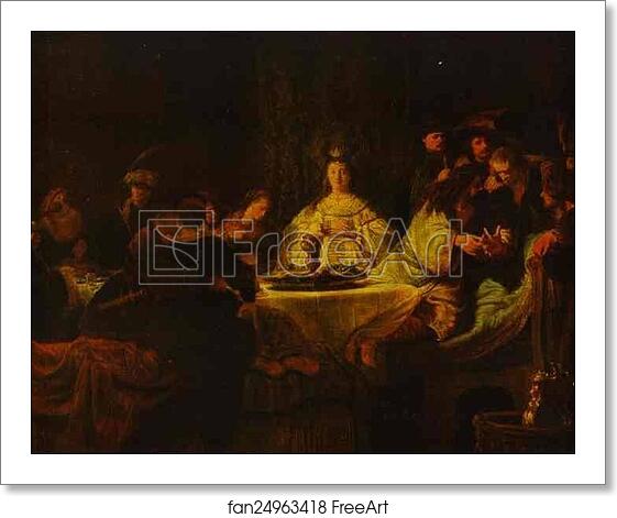 Free art print of Samson Putting Forth His Riddles at the Wedding Feast by Rembrandt Harmenszoon Van Rijn