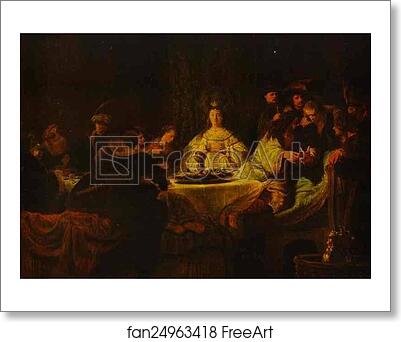 Free art print of Samson Putting Forth His Riddles at the Wedding Feast by Rembrandt Harmenszoon Van Rijn
