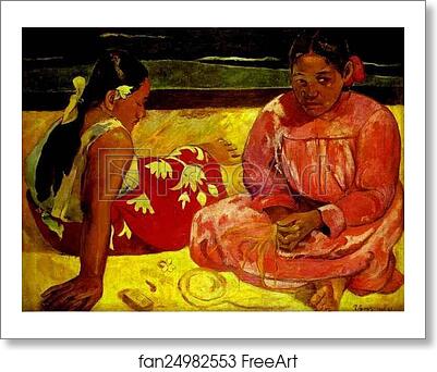 Free art print of Tahitian Women (On the Beach) by Paul Gauguin