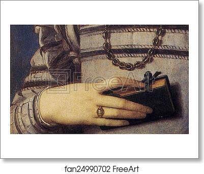 Free art print of Portrait of Girl with a Prayer Book. Detail by Agnolo Bronzino
