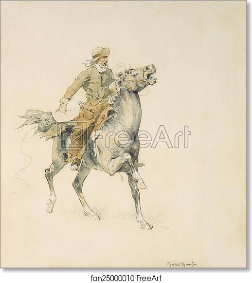 Free art print of The Cowboy by Frederic Remington