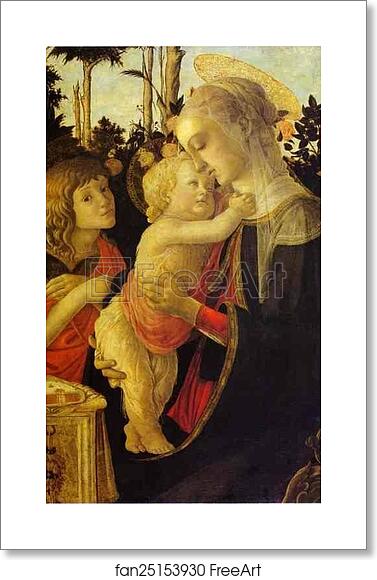 Free art print of The Virgin and Child with John the Baptist by Alessandro Botticelli