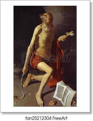 Free art print of Repenting of St. Jerome by Georges De La Tour