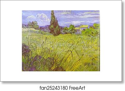 Free art print of Green Wheat Field with Cypress. Saint-Rémy by Vincent Van Gogh
