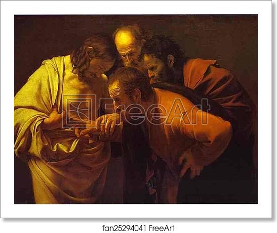 Free art print of Doubting Thomas by Caravaggio