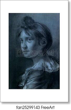 Free art print of Study of a Young Girl in a Turban and Frilled Collar by Joseph Wright Of Derby
