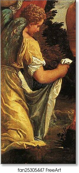 Free art print of The Baptism of Christ. Detail by Paolo Veronese